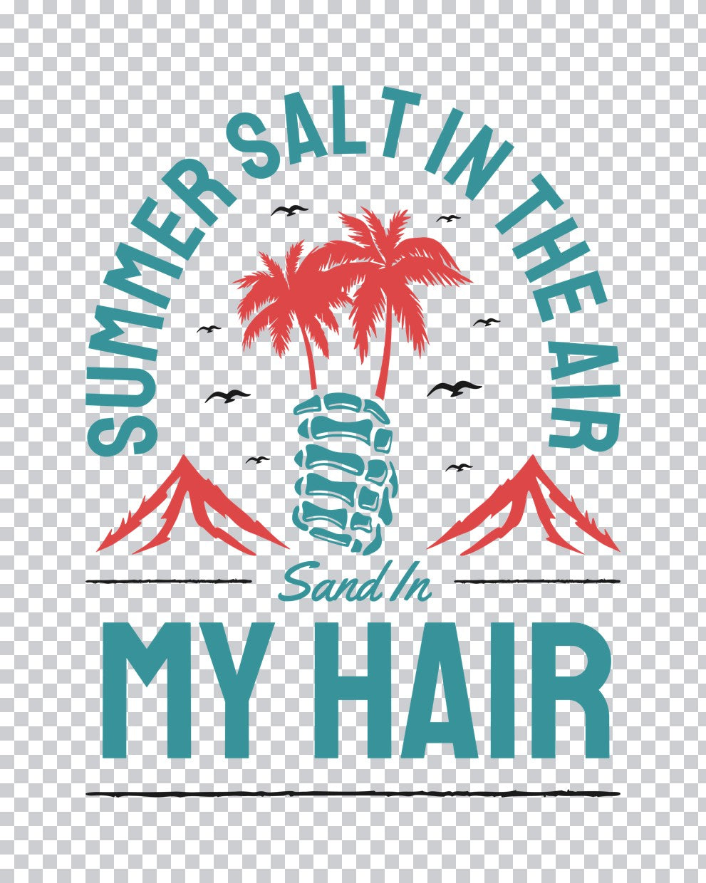 Skeleton Hand Palm Tree DTF Transfer
