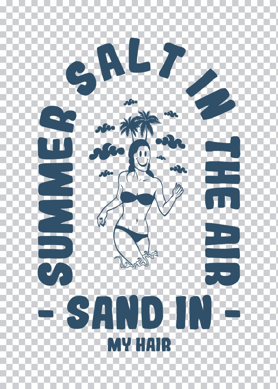 Summer Salt And Sand Smiley Girl DTF Transfer