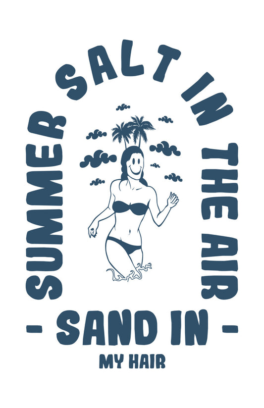 Summer Salt And Sand Smiley Girl DTF Transfer