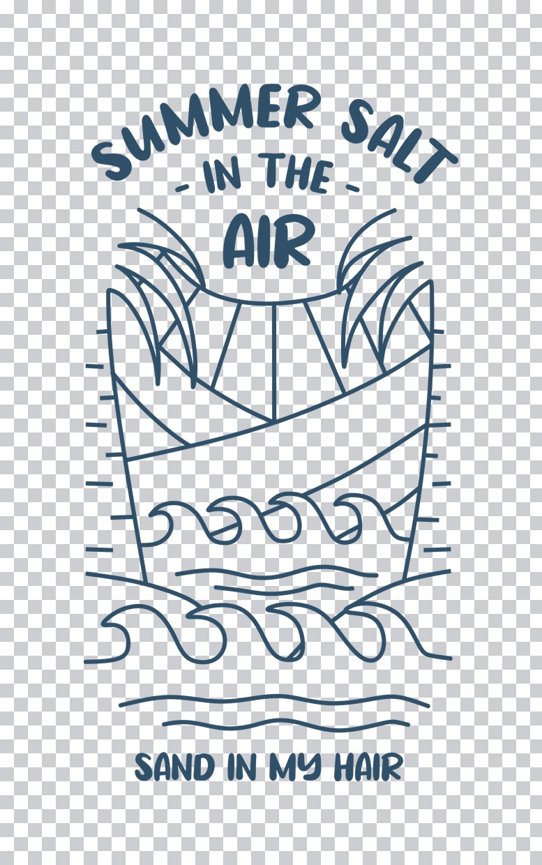 Summer Salt And Sand Line Art DTF Transfer