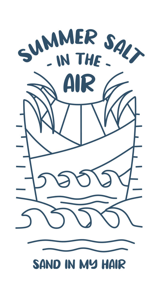 Summer Salt And Sand Line Art DTF Transfer