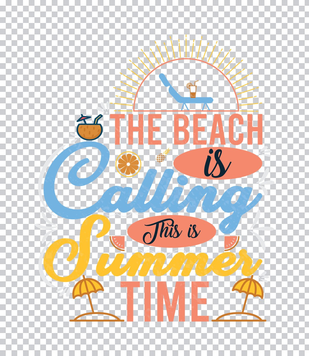 The Beach Is Calling DTF Transfer