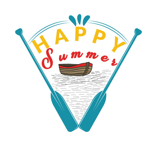Happy Summer Boat and Oars DTF Transfer