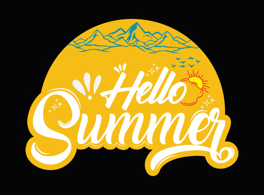Hello Summer Mountain Landscape DTF Transfer