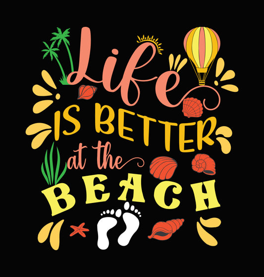 Life is Better at the Beach Seashells DTF Transfer