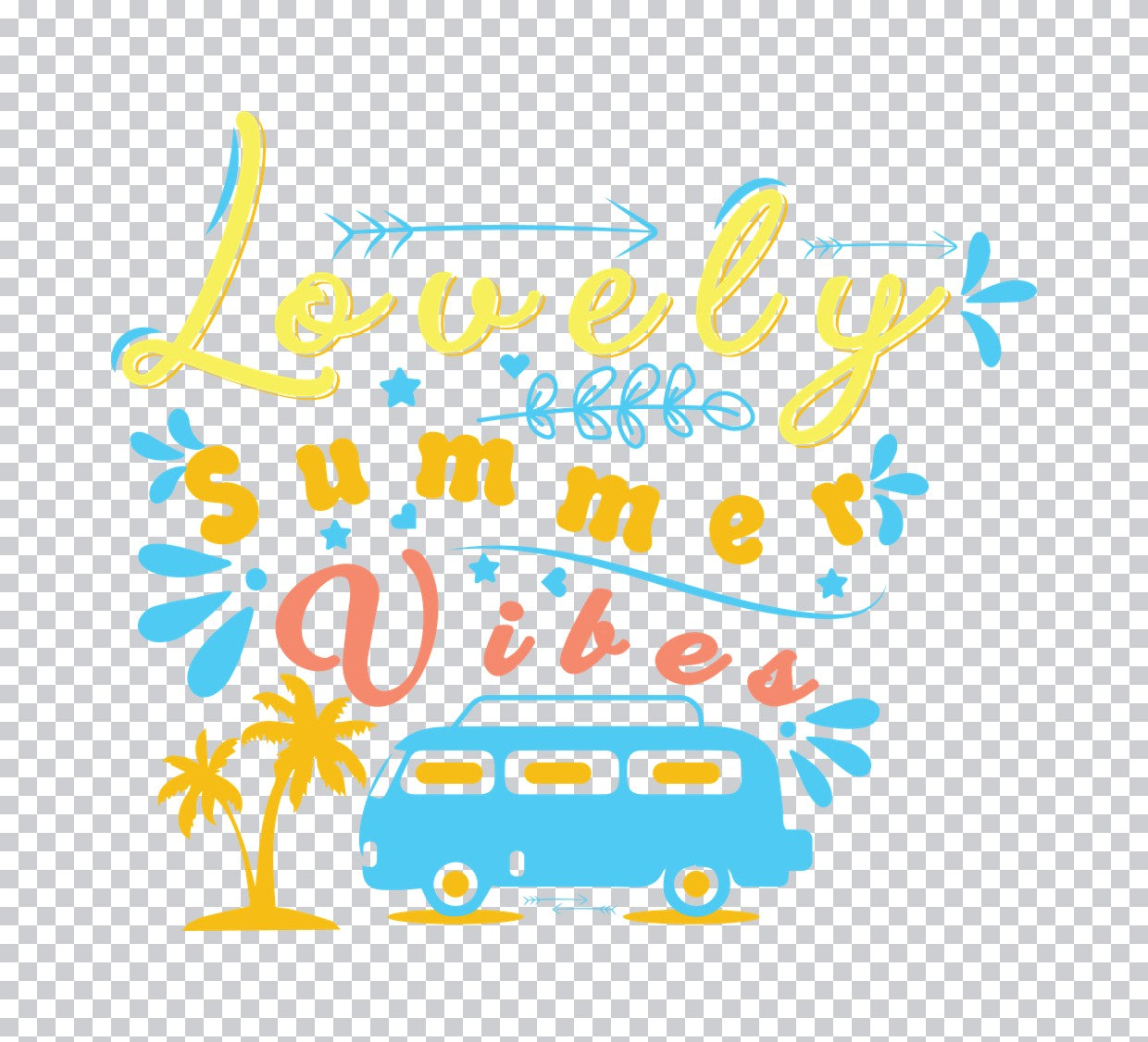 Lovely Summer Vibes Van DTF Transfer