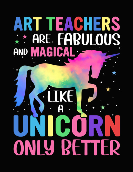 Magical Art Teacher Unicorn DTF Transfer