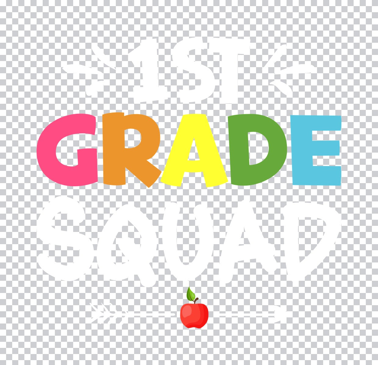 Colorful Grade Apple DTF Transfer
