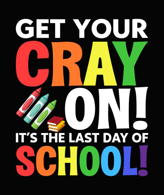 Cray School Colorful Crayon DTF Transfer
