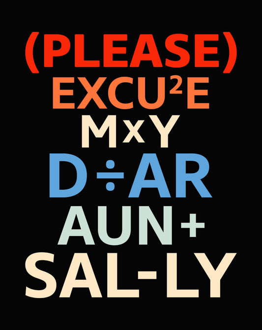 Please Excuse My Dear Aunt Sally DTF Transfer