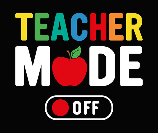 Teacher Apple Colorful Text DTF Transfer