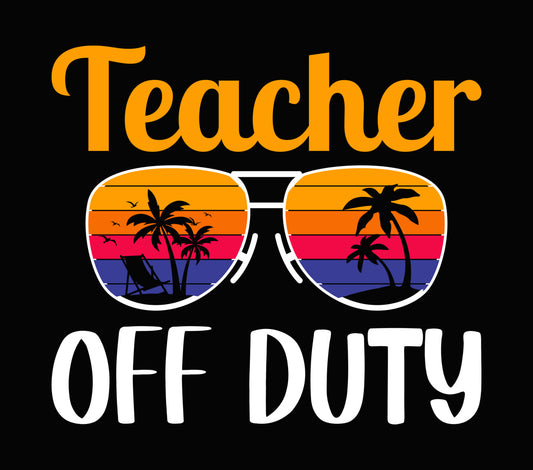 Teacher Summer Vacation Sunglasses DTF Transfer