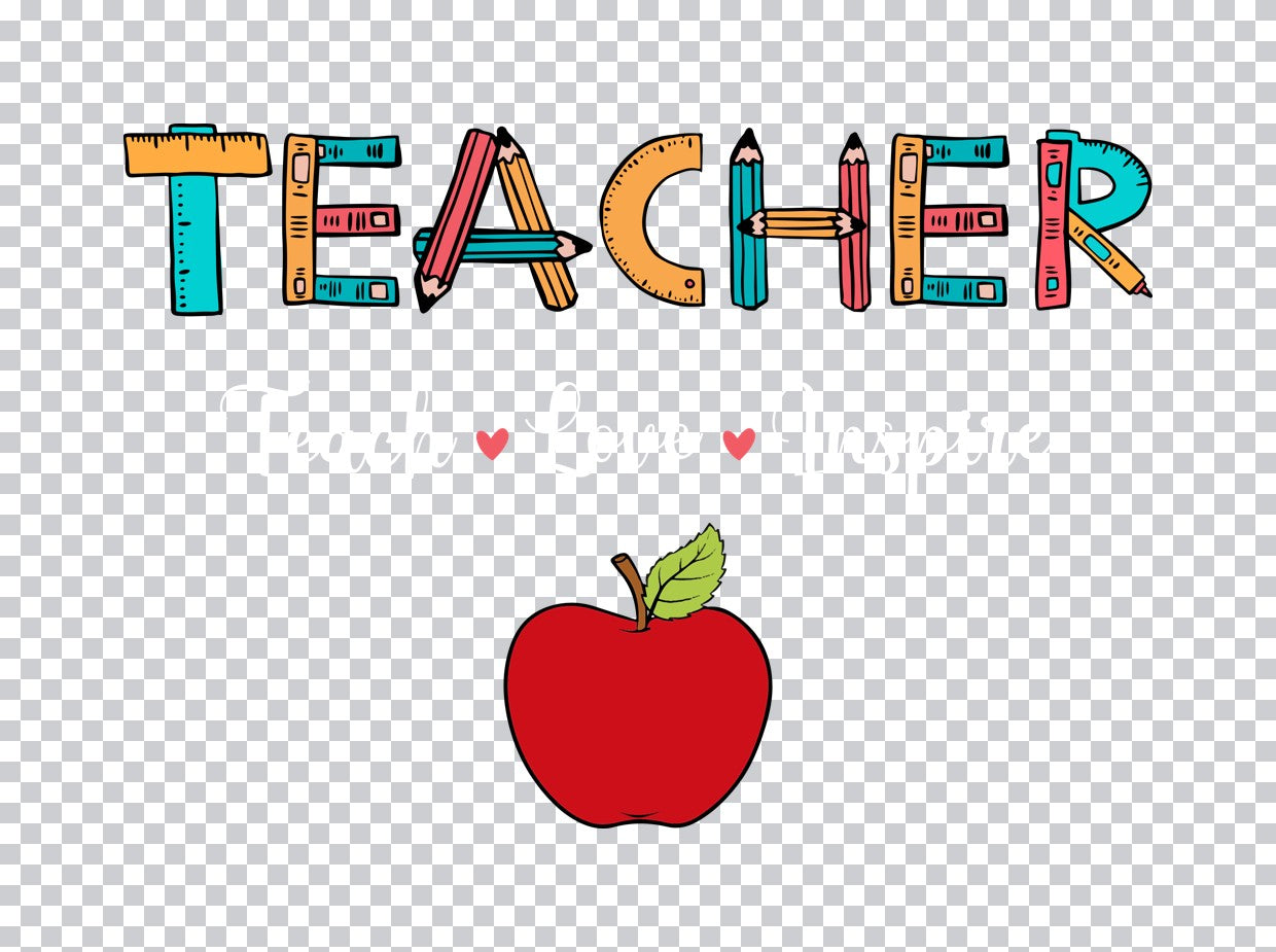 Colorful Pencil Lettering Teacher DTF Transfer