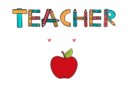 Colorful Pencil Lettering Teacher DTF Transfer