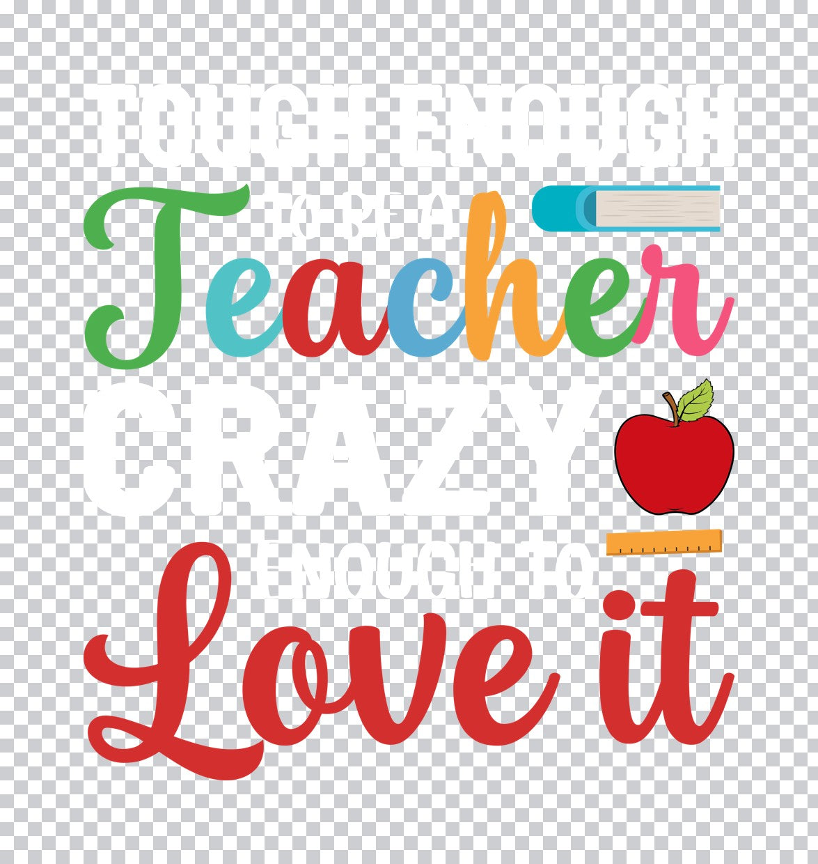 Teacher Love It Apple Book DTF Transfer
