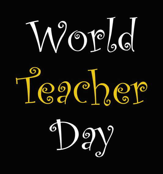 Whimsical Yellow Teacher Script DTF Transfer