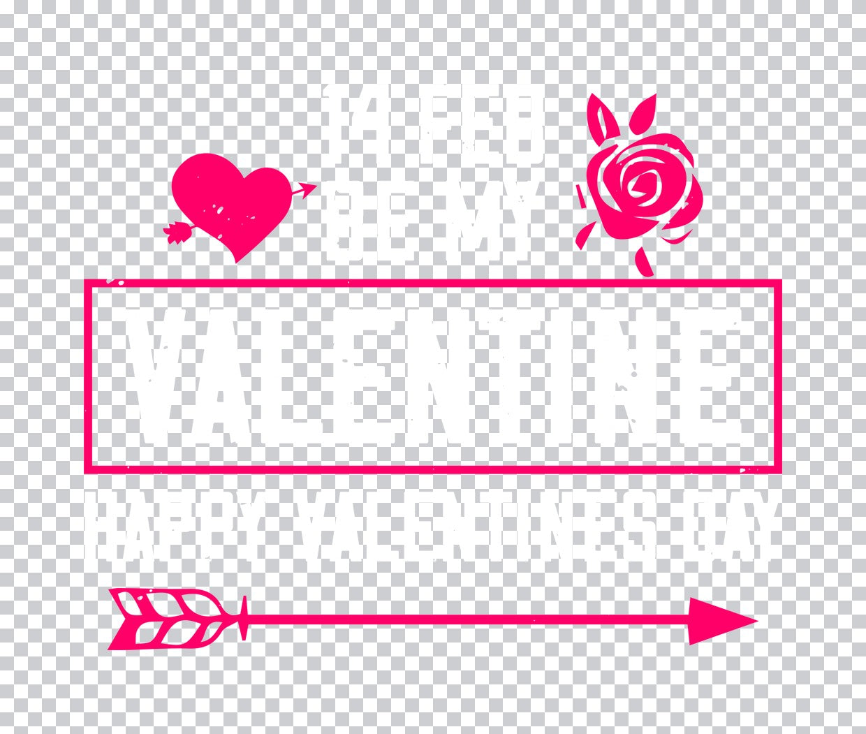 Be My Valentine Arrow Rose DTF Transfer