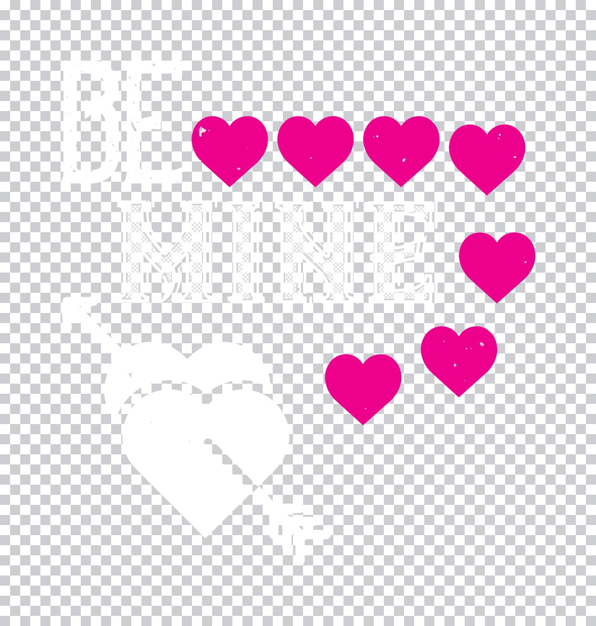 Be Mine Heart Arrow DTF Transfer