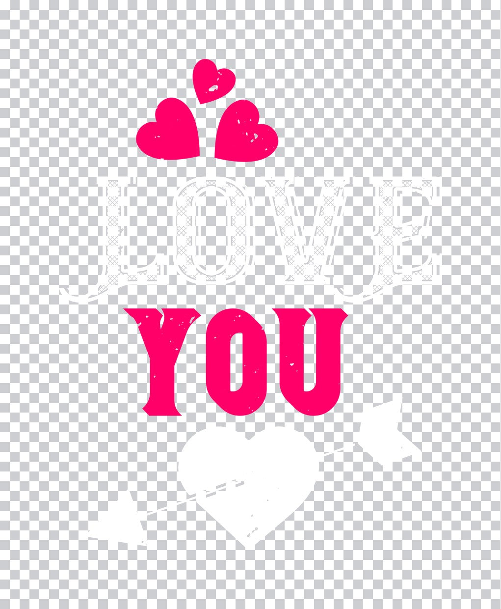 Love You Heart And Arrow DTF Transfer