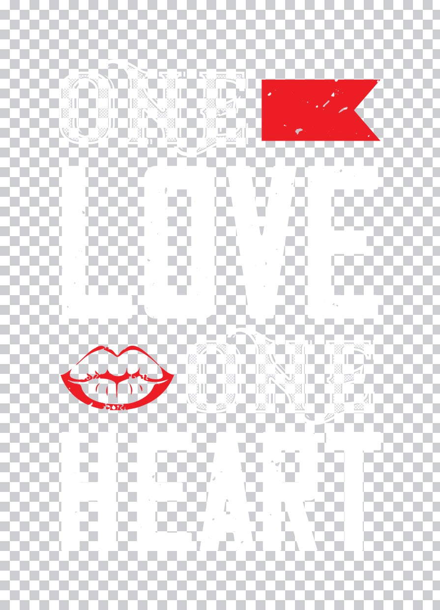 One Love One Heart Romantic DTF Transfer