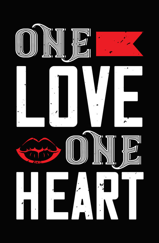 One Love One Heart Romantic DTF Transfer
