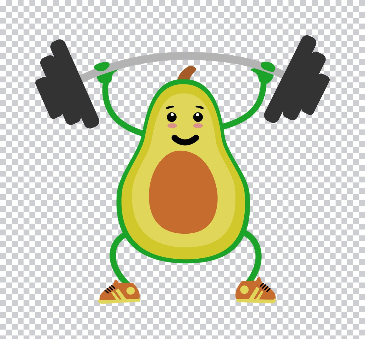 Strong Avocado Lifting Weights DTF Transfer