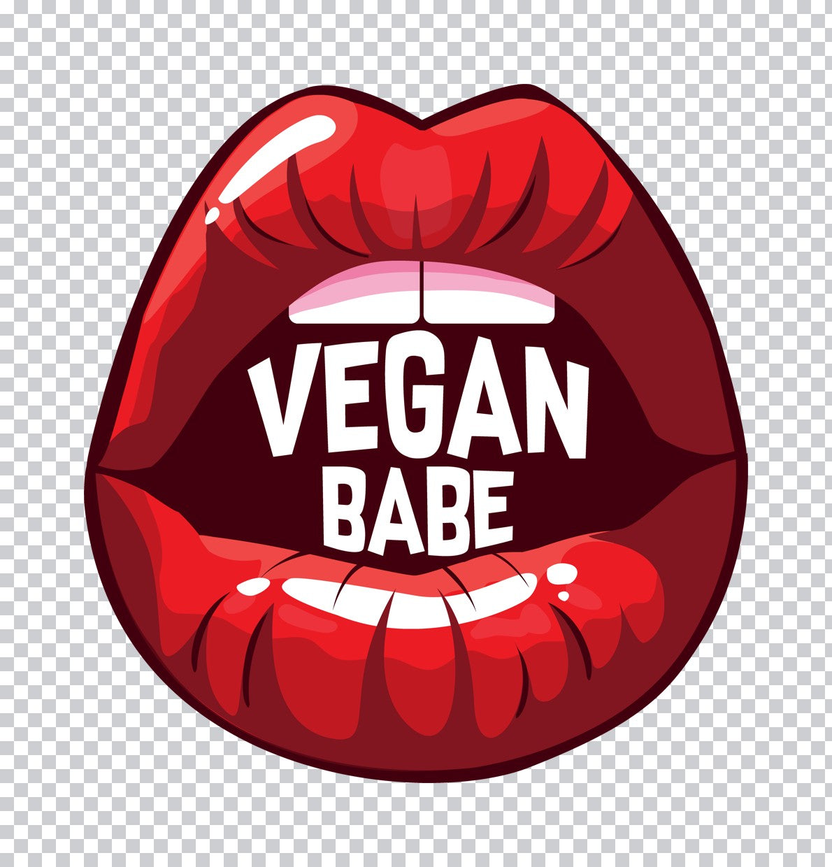 Vegan Babe Red Lips DTF Transfer