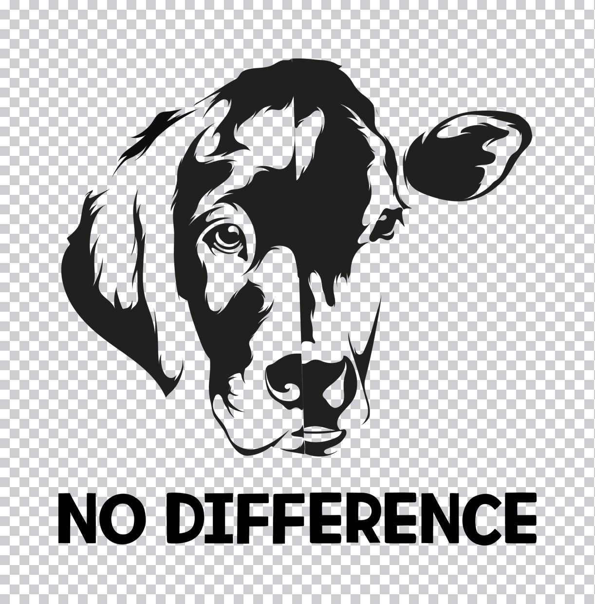 No Difference Cow Face DTF Transfer