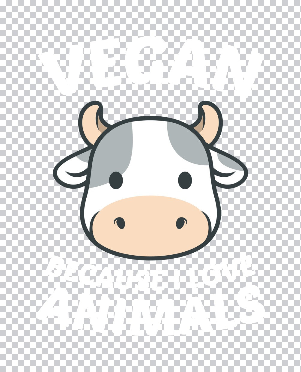 Sweet Cartoon Cow Face DTF Transfer