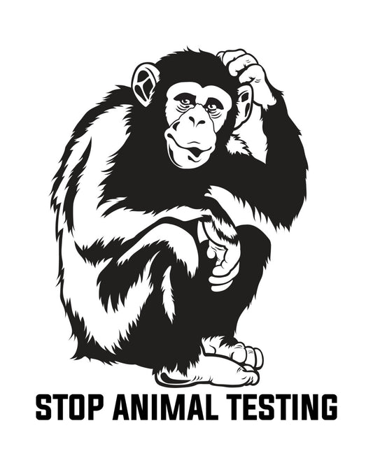 Stop Animal Testing Chimpanzee DTF Transfer