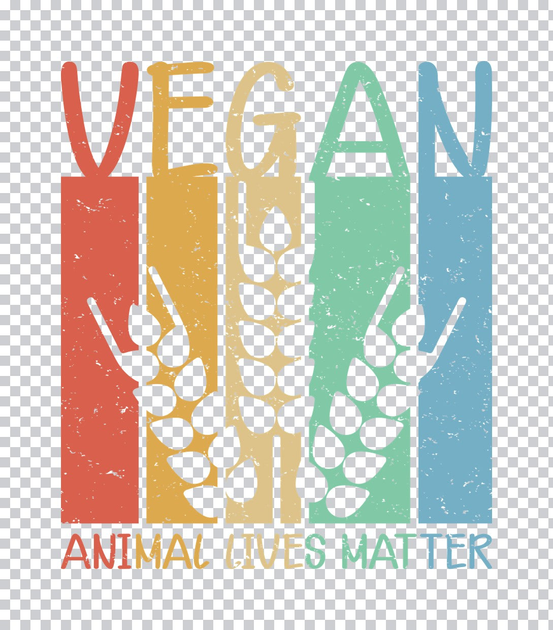 Vegan Animal Lives Matter Retro DTF Transfer