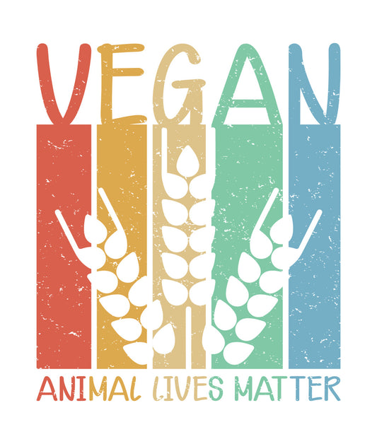 Vegan Animal Lives Matter Retro DTF Transfer