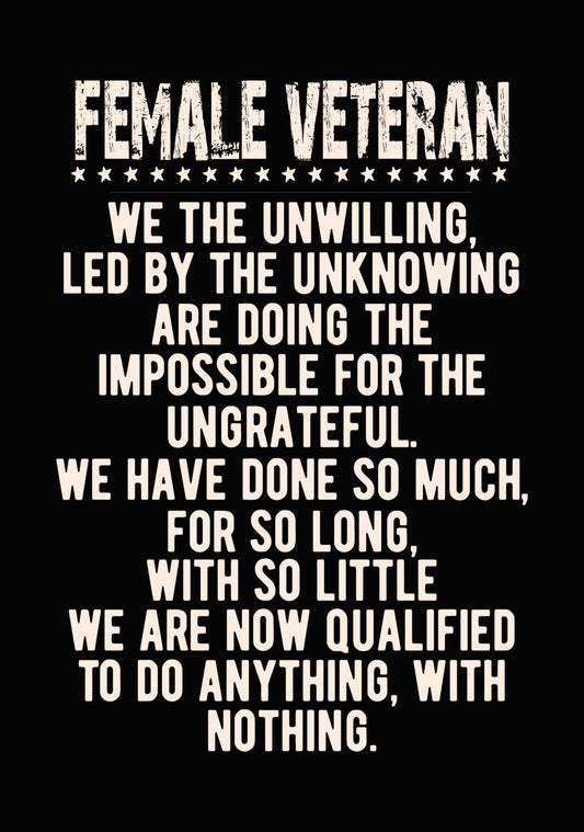 Female Veteran Inspirational Quote DTF Transfer