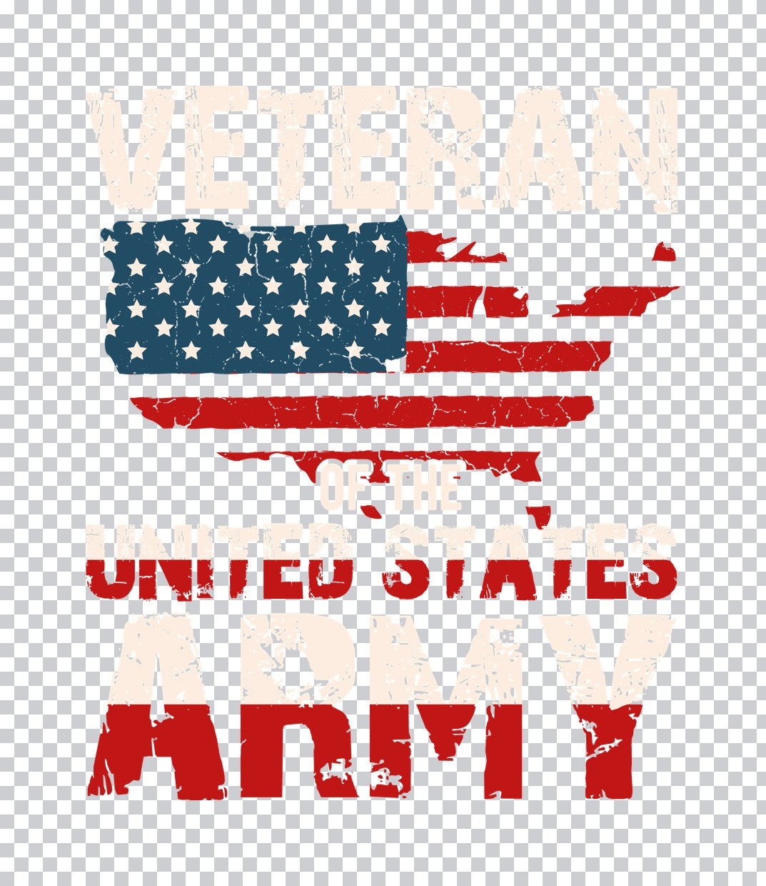 Veteran United States Army Distressed DTF Transfer