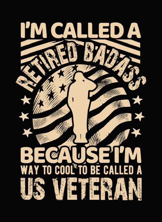 Retired Badass Veteran Salute DTF Transfer