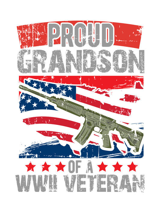 Proud Grandson WWII Veteran DTF Transfer