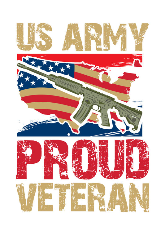 US Army Proud Veteran Rifle DTF Transfer