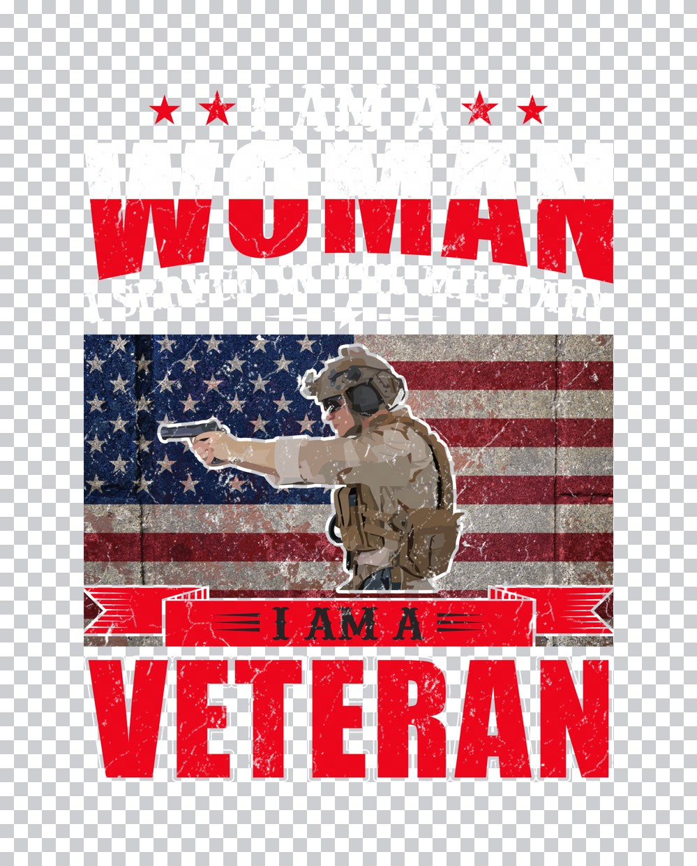 Female Veteran Tactical Pistol DTF Transfer