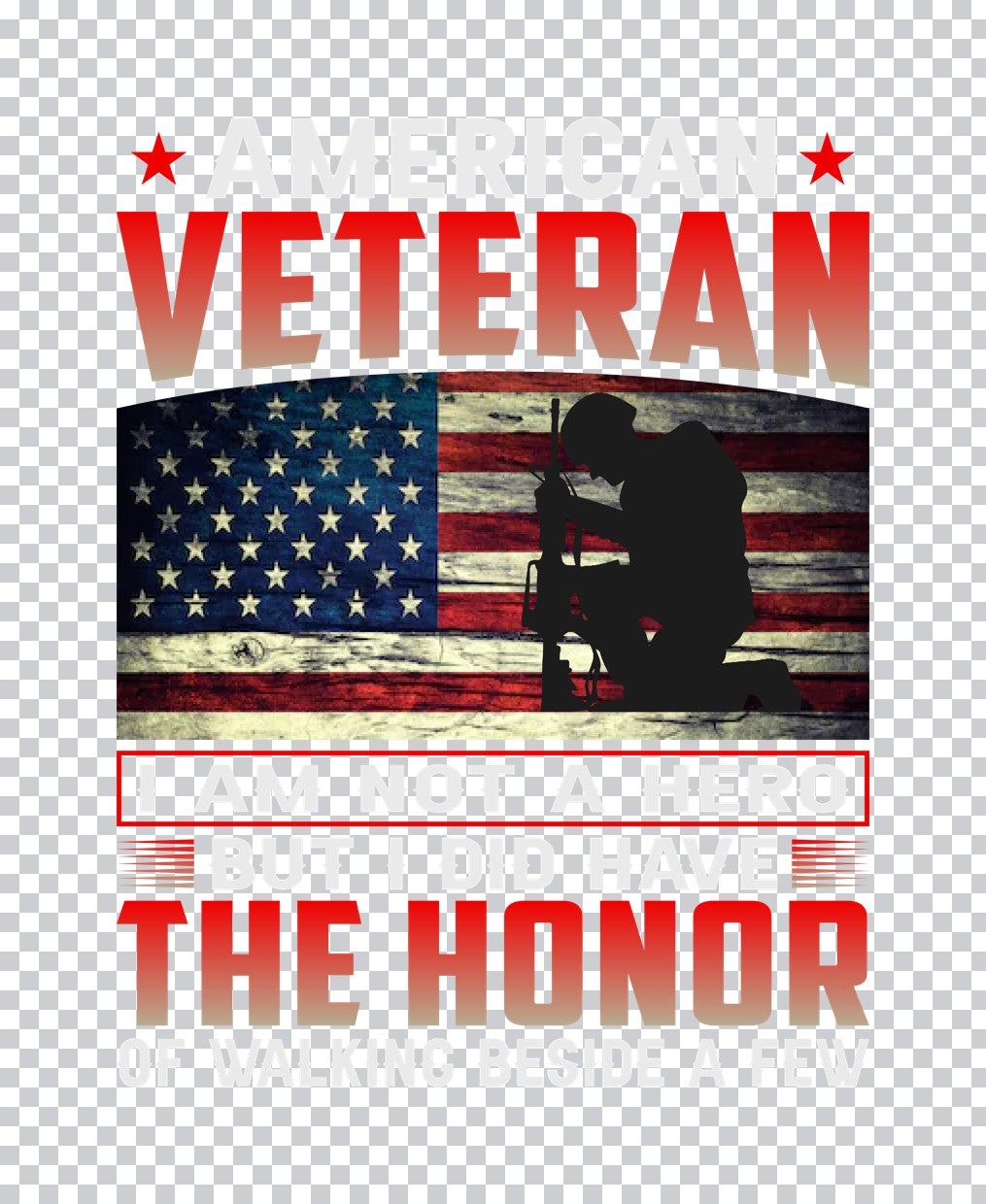 American Veteran Kneeling Soldier DTF Transfer