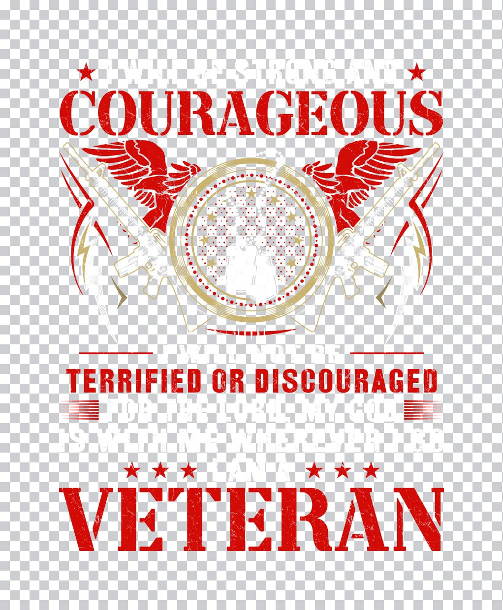 Courageous Veteran Rifle and Eagle DTF Transfer