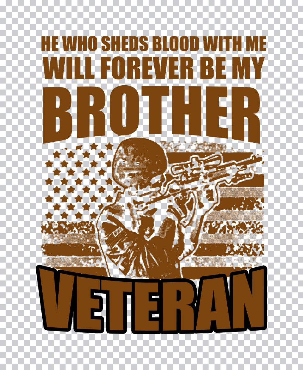 Brotherhood Veteran American Flag DTF Transfer