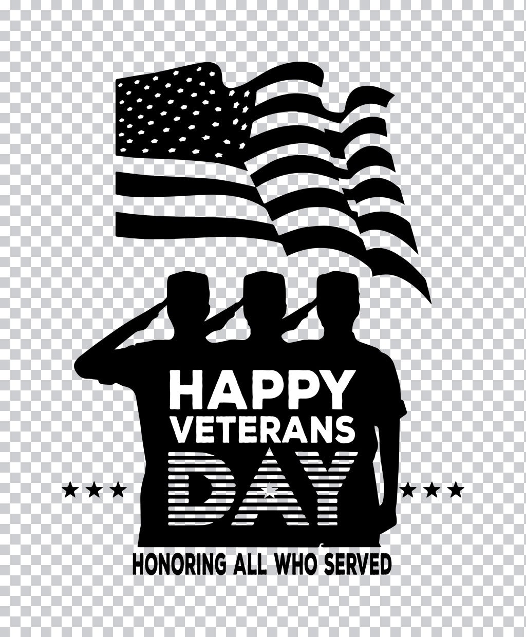 Happy Veterans Day Honoring All DTF Transfer