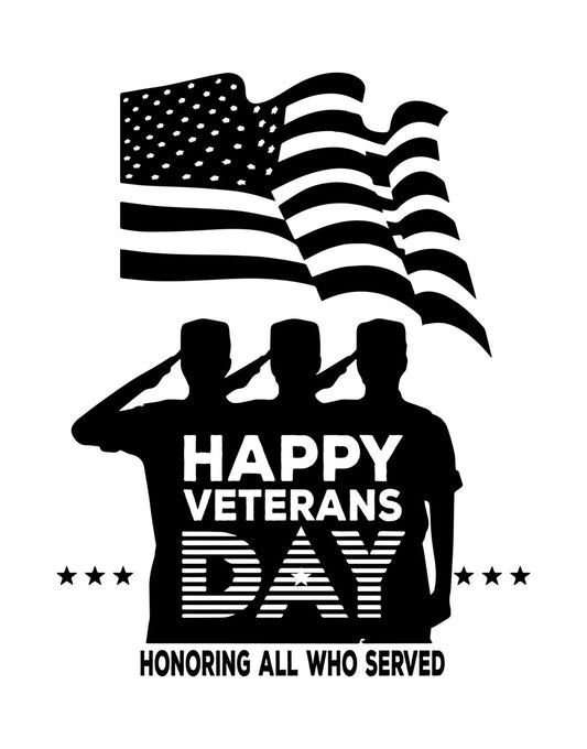Happy Veterans Day Honoring All DTF Transfer