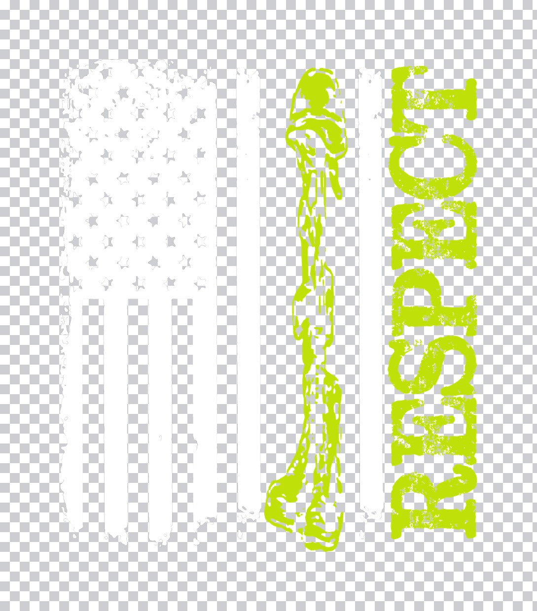 Respect American Flag Vertical DTF Transfer