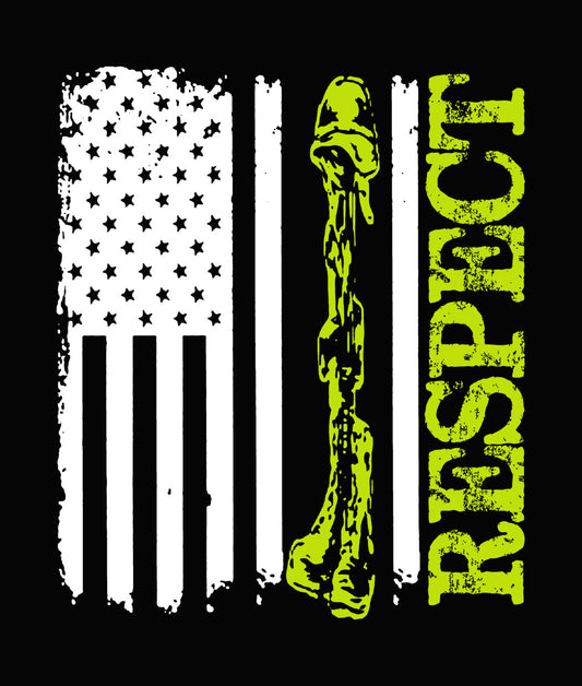 Respect American Flag Vertical DTF Transfer