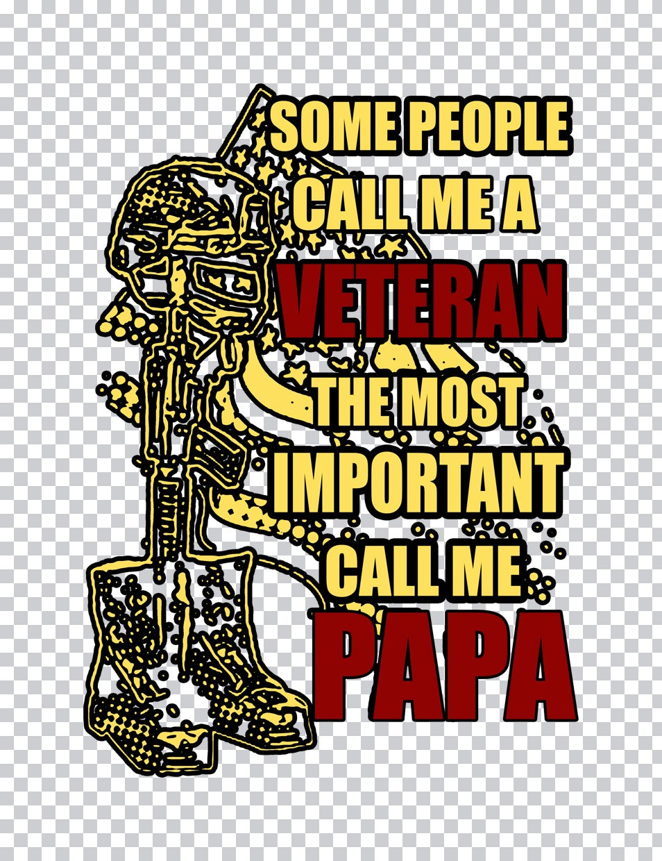 Veteran Papa Battlefield Cross DTF Transfer
