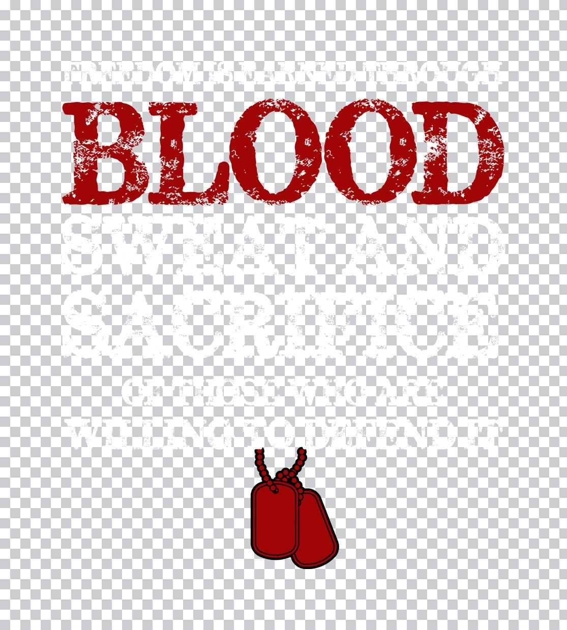 Military Dog Tags Blood DTF Transfer