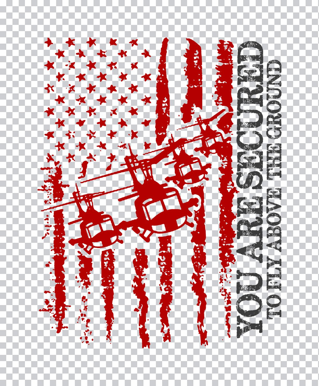 Veteran Helicopter Flag DTF Transfer