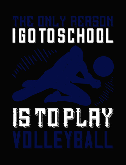 School and Volleyball Silhouette DTF Transfer