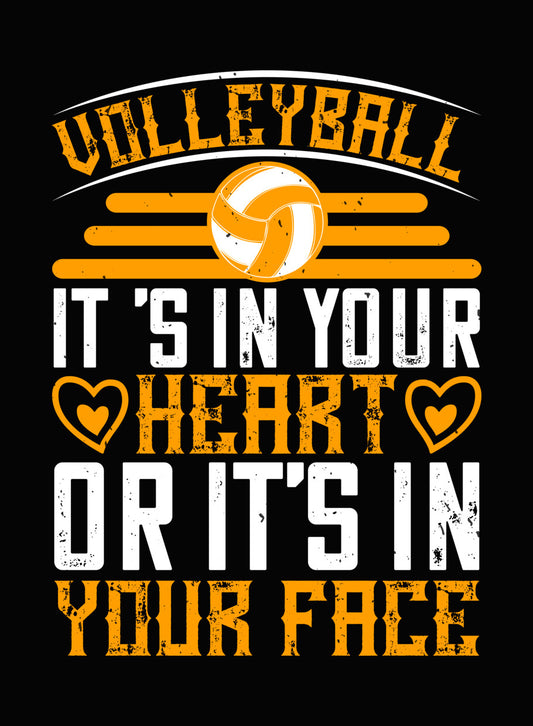 Volleyball Heart Or Face Quote DTF Transfer